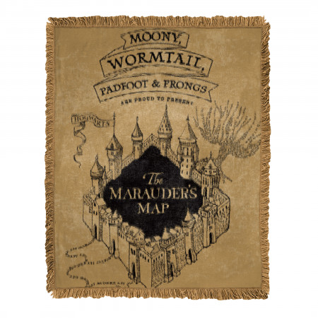 Harry Potter Marauder's Map Jacquard Woven Throw Blanket 46" x 60"